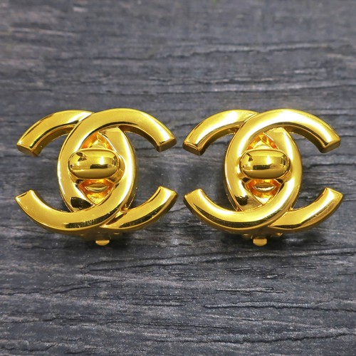 Chanel gold plated logos - chanel, cc