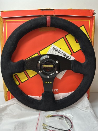 Momo 330mm suede - black, jdm