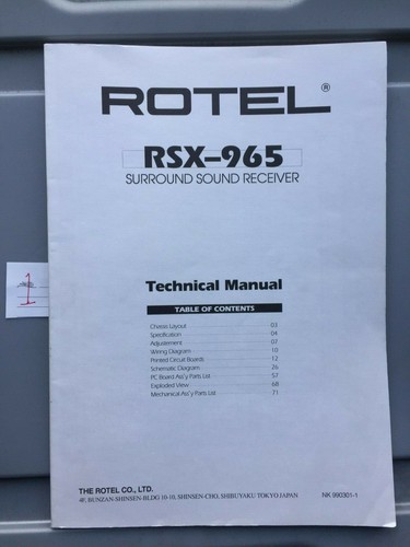 Rotel rsx 965 service manual - service,