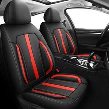 Deluxe Black Red PU Leather Front Car Seat Covers VAUXHALL ASTRA CORSA ADAM