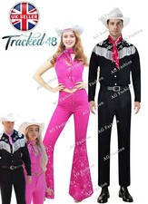 Movie Barbie Ken Cowboy Cowgirl Fancy Dress Adult Men Women Disco With White Hat
