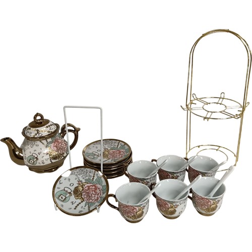 Vintage floral tea set with - floral,