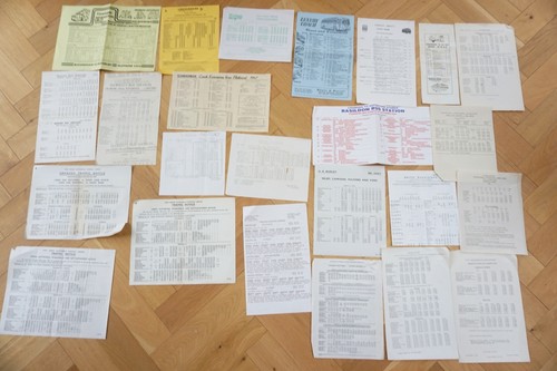 Assorted bus timetable poster - timetable,