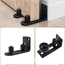 Adjustable Track System Kit Sliding Rail Barn Door Hardware Steel Roller Stopper
