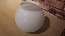 ROUND WHITE GLASS SHADE GLOBE DUPLEX PARAFFIN OIL WICK LAMP LIGHT 19cm x 17.5cm