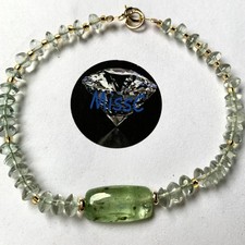 9CT GOLD PRASIOLITE  AND GREEN