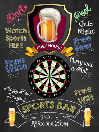 Sports bar retro metal sign - sports,