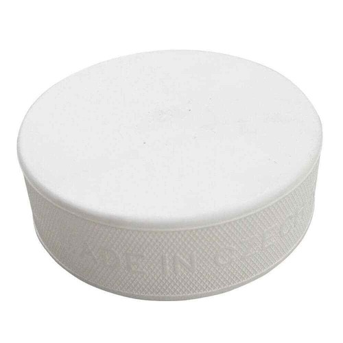 White ice hockey puck - white,