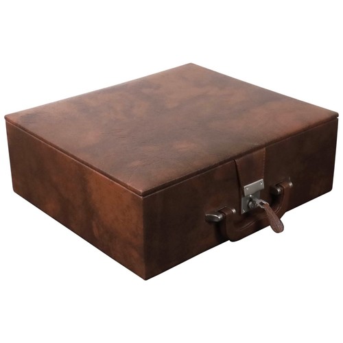 Tan brown leatherette - leatherette, coffer