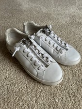 Ash Women's White Leather Zip Trainers Size 37 (UK 4)