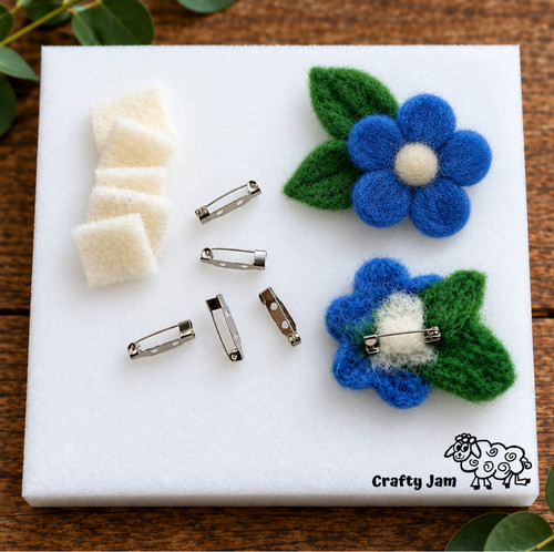 Needle wet felting brooch - x, needle/wet