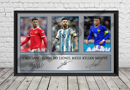 Messi ronaldo mbappe signed - messi,