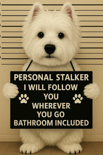 Funny westie dog metal wall - dog,