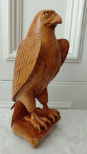 Vintage 1994 Hand Carved Beech Wood Eagle Fine Detailed Sculpture 17.5cm Free PP