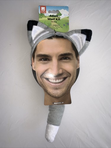 Adult grey wolf ears headband - adult,