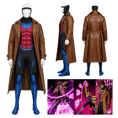 Men gambit jumpsuit coat - x-men,