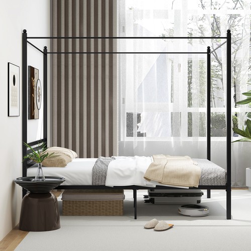 Single double canopy bed - single/double, frame