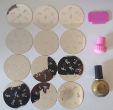 Nail Art Stamping Konad Kit Decoration Image Plate Stamper Scraper polish gold