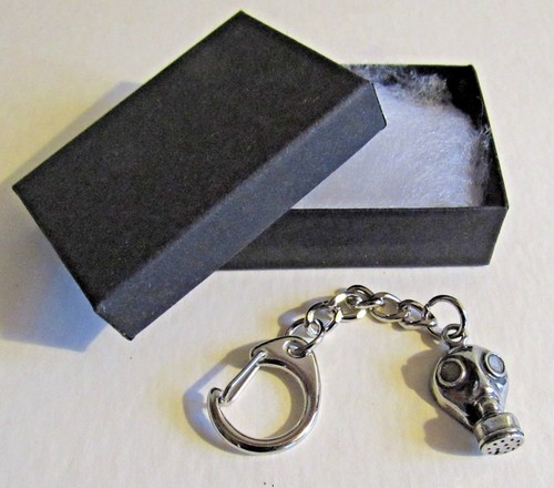 Keyring pewter gas mask - keyring,