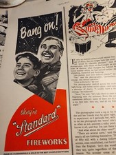 Sk61 Ephemera 1950s Advert Bang On They're Standard Fireworks 