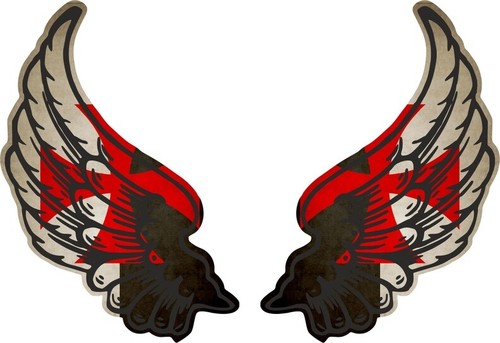 Sticker flag country wings