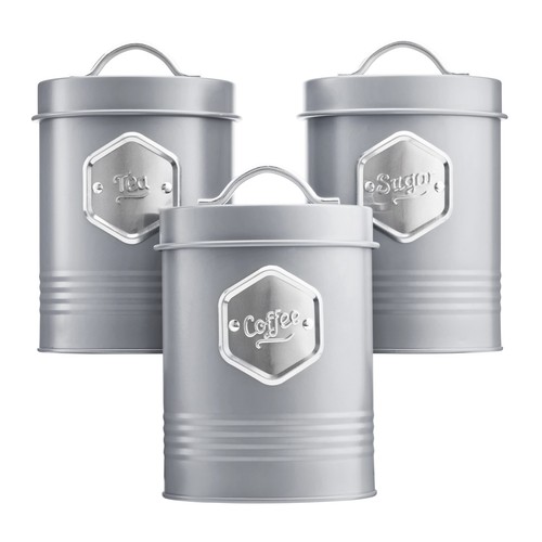 Tea coffee sugar canisters - tea, &