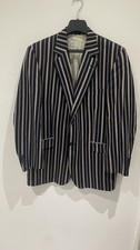 Mens Navy Cream Stripe Blazer