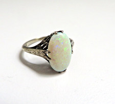 OVAL OPAL WHITE GOLD FILIGREE