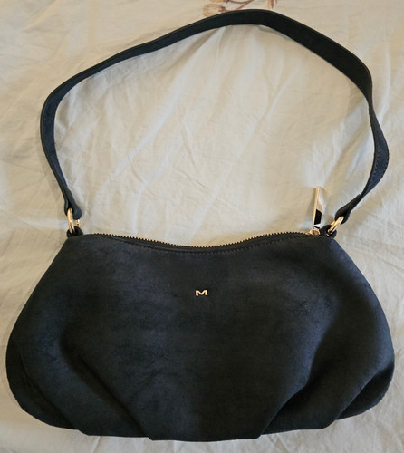 Blue vegan suede - blue, shoulder
