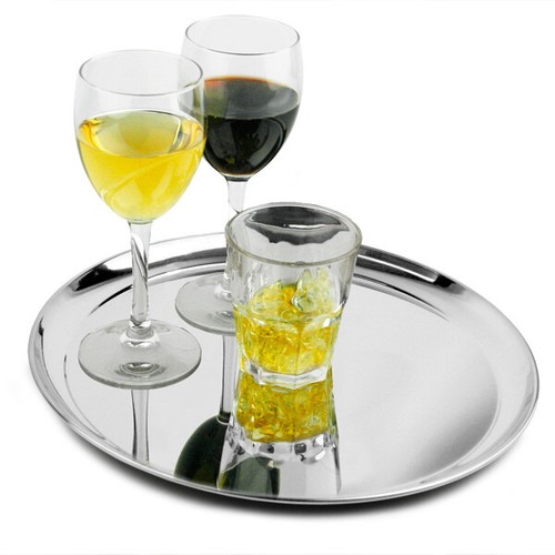 Stainless steel waiters tray - stainless,