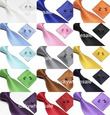 Men’s Silk Tie Gift Set – Handmade Woven Tie, Cufflinks & Handkerchief – Wedding