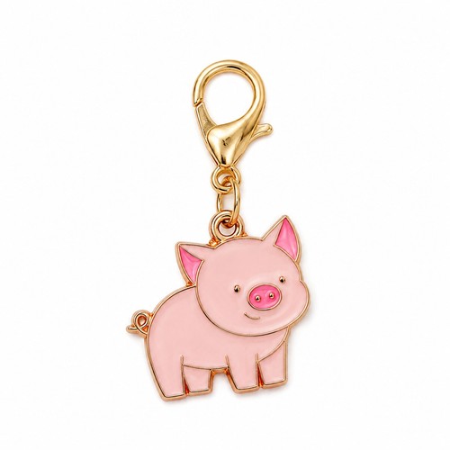 Pink pig keyring keychain - pink,