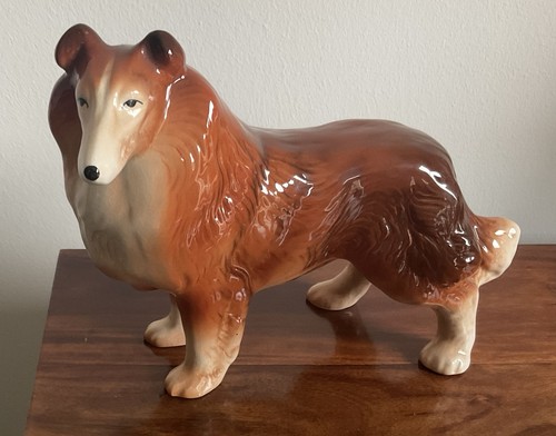 Vintage collie dog figurine - dog,