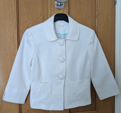 Tesco white cropped jacket - f&f,