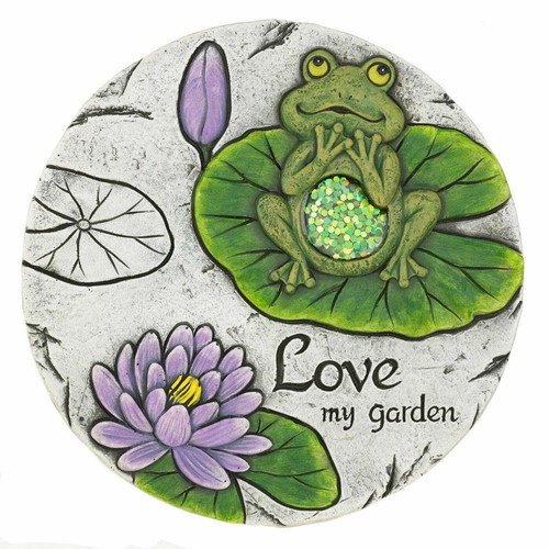 Leaping frog garden - frog, stones