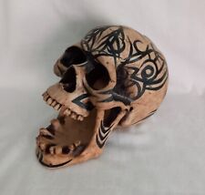 Vintage Adam's Apple Screaming Human Skull Replica Tribal Art Tattoo Life Size
