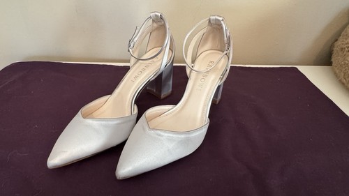 Silver shoes with ankle strap - silver,