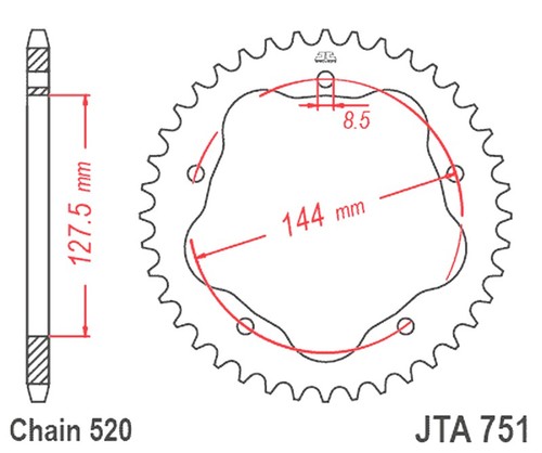 Rear sprocket aluminium - sprocket,