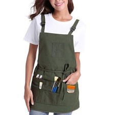 Canvas Apron with Pockets for Artist Painting Painter Carpenters Adjustable