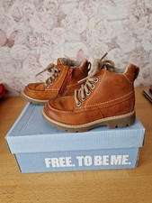 Clarks Comet Moon Boots Infant Boys Orange Leather UK 7 G EUR 24