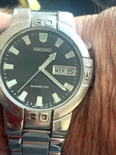 Seiko kinetic men's watch 5M43 .(new capacitor rechargeable battery fitted )