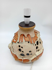 Vintage Shelf pottery lamp 1970 Brutalist Design Dual Light table lamp