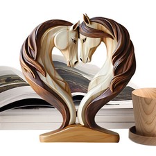 Wooden Horse Figurine Snuggle