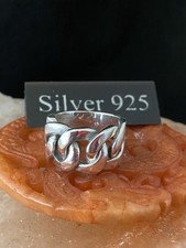 Chunky Silver Flat Curb Link  Ring
