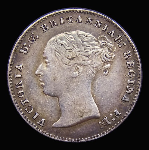 Silver threepence 1858 - 1858, vf