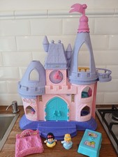 FISHER PRICE LITTLE PEOPLE DISNEY PRINCESS CASTLE AND PRINCESS FIGURES WORKING