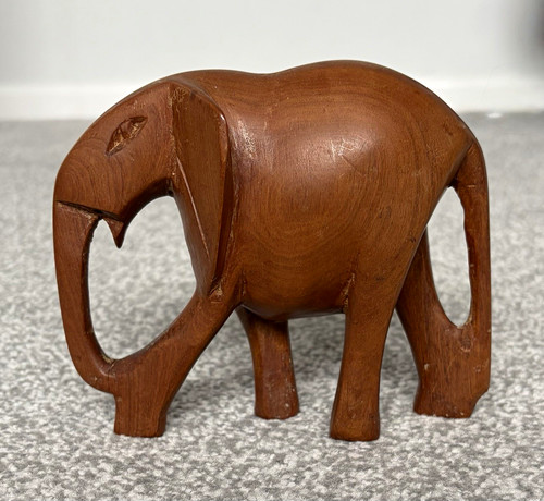 Hand carved wooden elephant - carved,