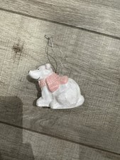 White Polar Bear Christmas Ornament 8x7cm – Cute Festive Hanging Decoration