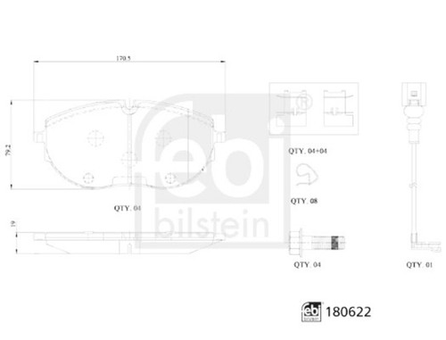 Front disc brake pad - pad, set