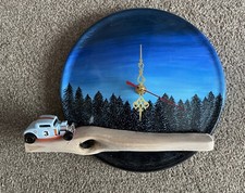 32 Ford Hot Rod Hand Painted Clock Wall Art Retro Vintage Classic Man Cave Bar